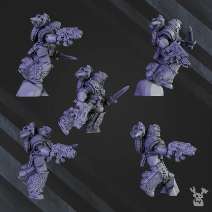 White Megalodon Clan Storm Squad - Set of 5