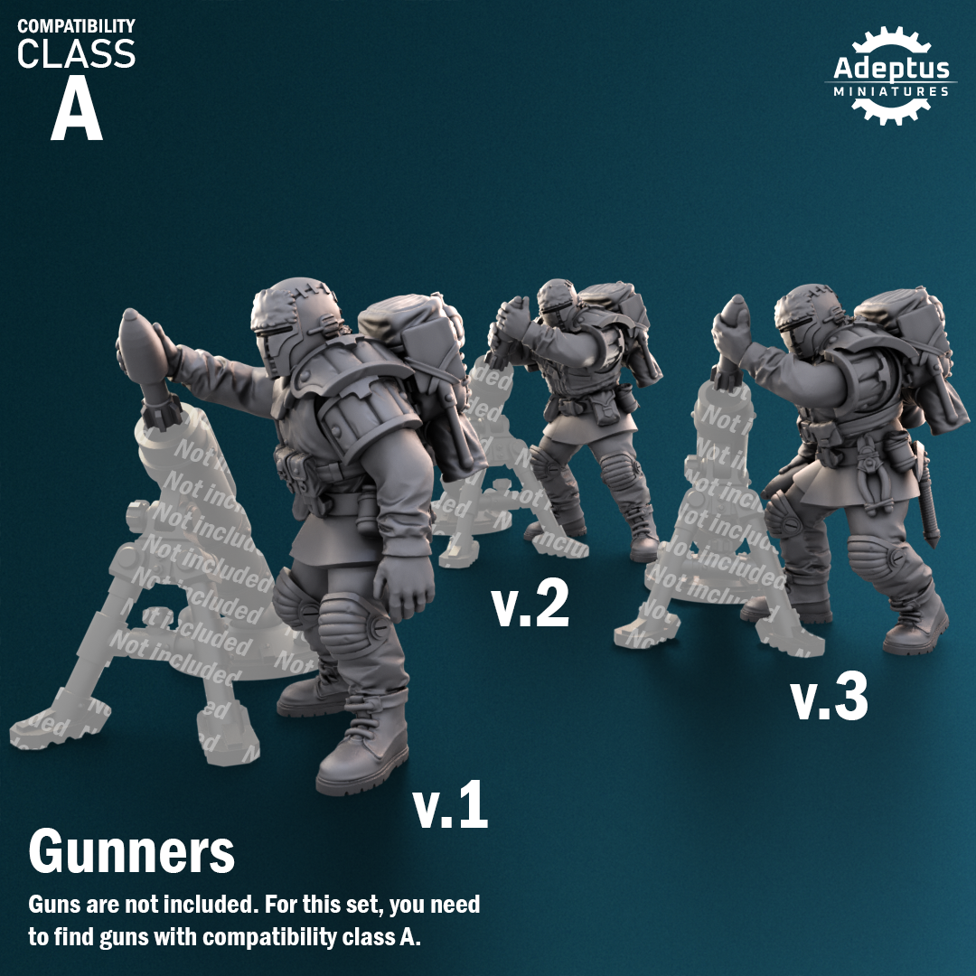 Heavy Weapons Squad - Winterline Forces - Set of 12 (heavy guns not included)