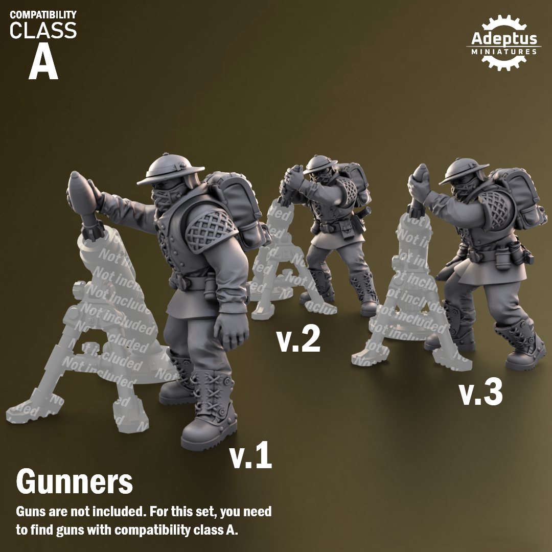 Heavy Weapons Team - Sunclaw Regiment - Set of 12 (heavy guns not included)