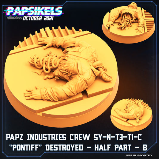 PAPZ Industries Crew Synthetic "Pontiff" Destroyed - Half Part - B  | Tabletop Miniature | Sci-Fi | Cyberpunk