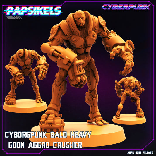 Cyborg-Punk Bald Heavy Goon Aggro Crusher