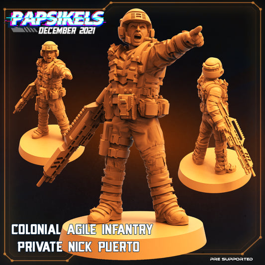 Colonial Agile Infantry Private Nick Puerto
