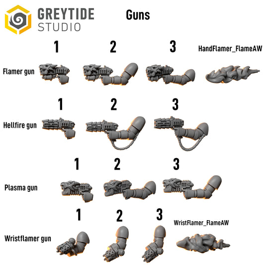 Bits - Anvil Warden Guns - Set of 15