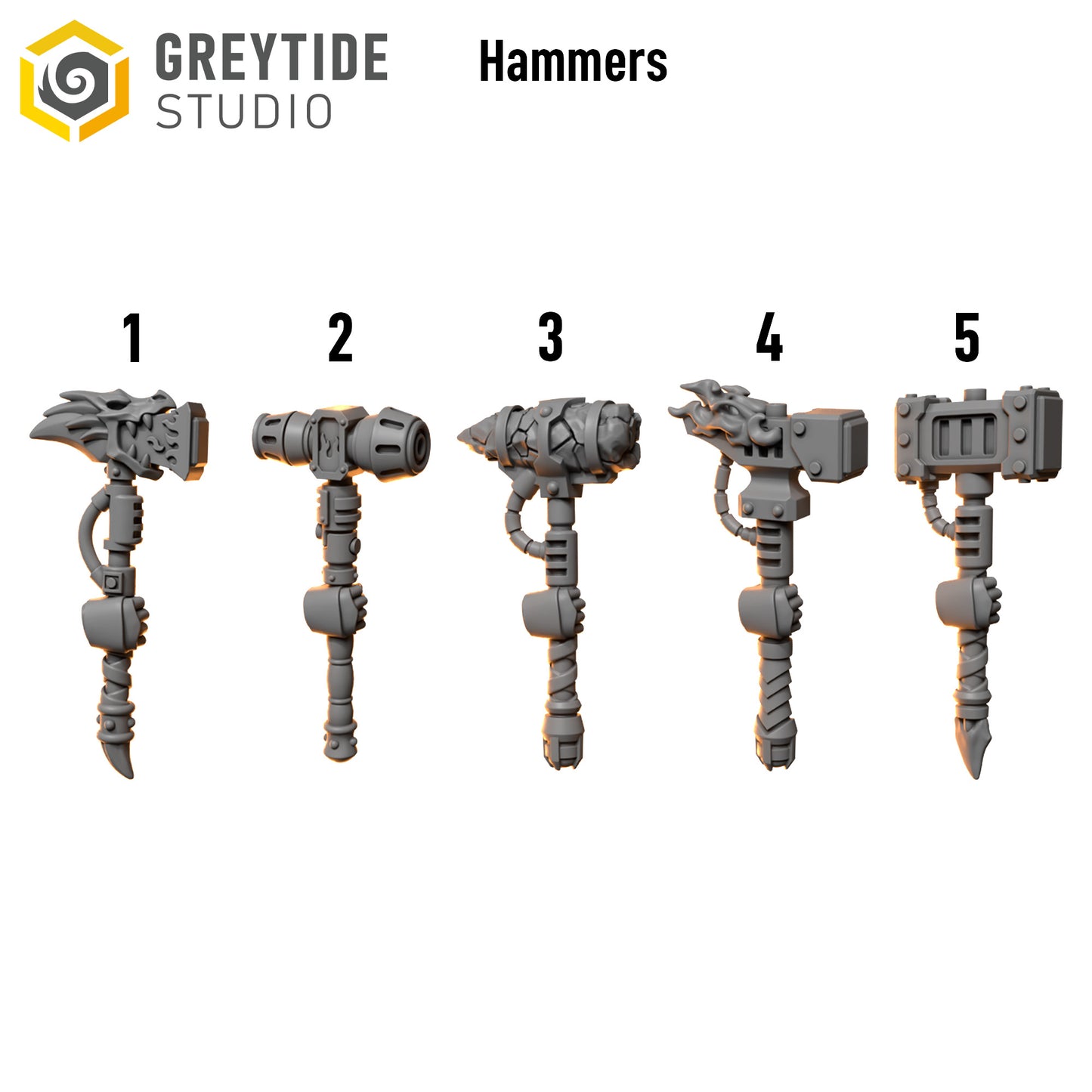 Bits - Anvil Warden Hammers - Set of 10 - 5 with hands 5 without hands