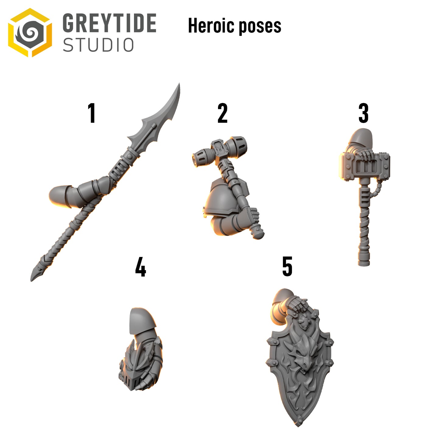Bits - Anvil Warden Heroic Poses - Set of 5