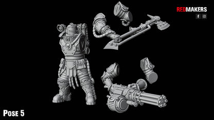 Solar Guard - Squad with Power Axes and Rotor Cannons - Pose 5