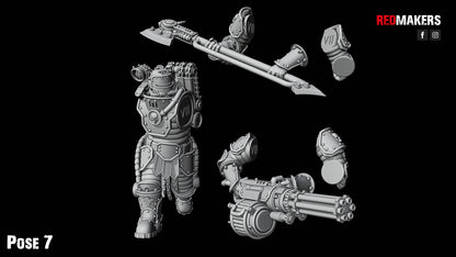 Solar Guard - Squad with Power Axes and Rotor Cannons - Pose 7