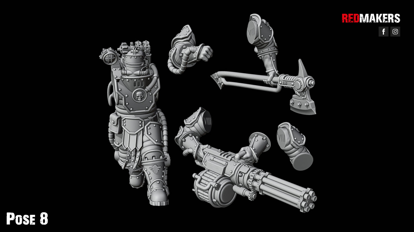 Solar Guard - Squad with Power Axes and Rotor Cannons - Pose 8