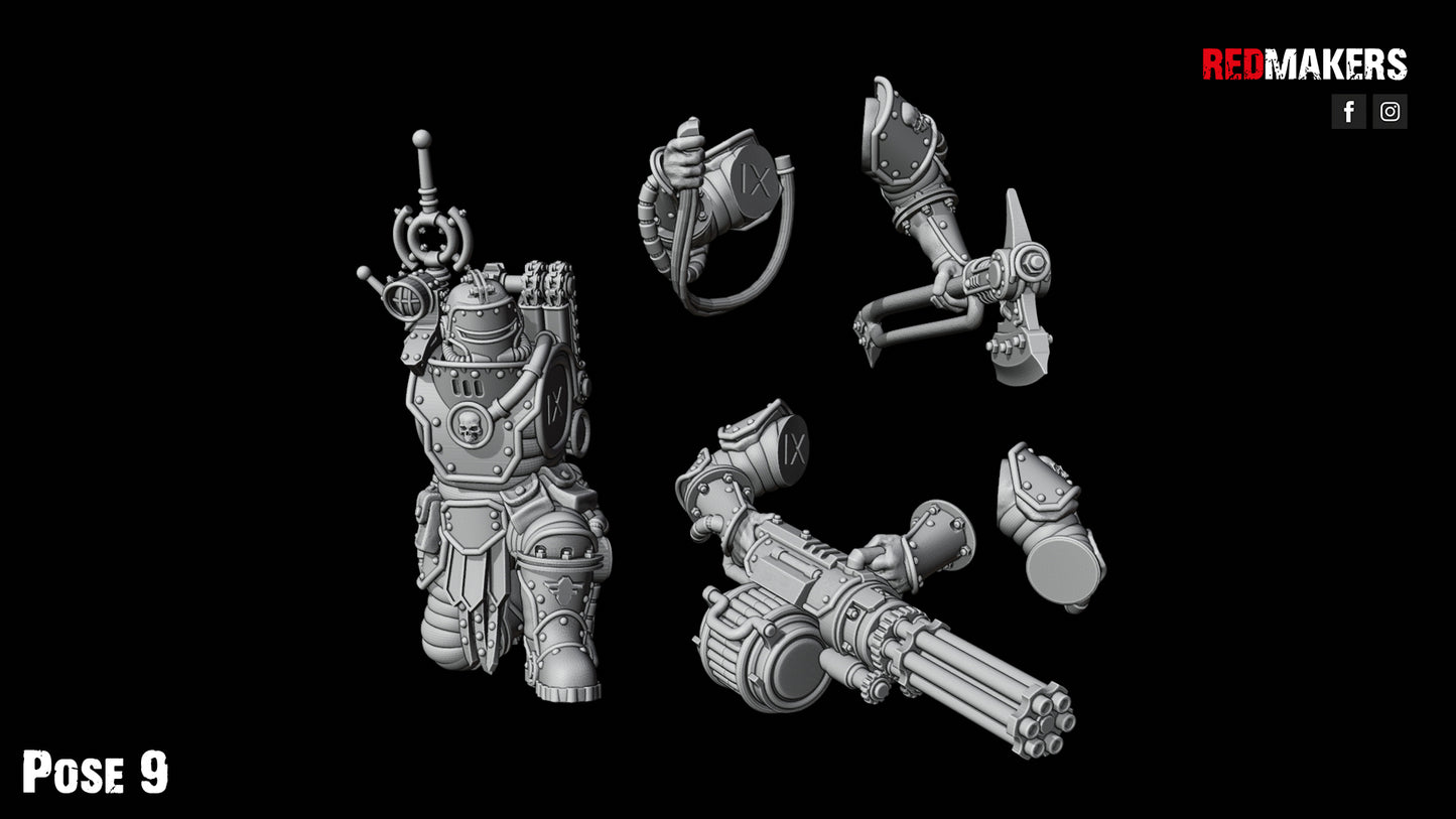 Solar Guard - Squad with Power Axes and Rotor Cannons - Pose 9