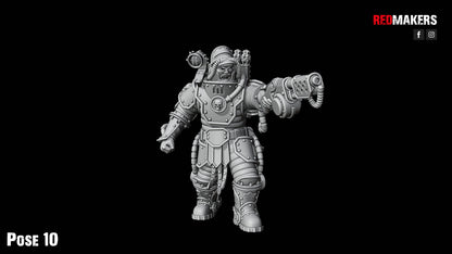 Solar Guard - Squad with Power Axes and Rotor Cannons - Pose 10