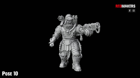 Solar Guard - Squad with Power Axes and Rotor Cannons - Pose 10