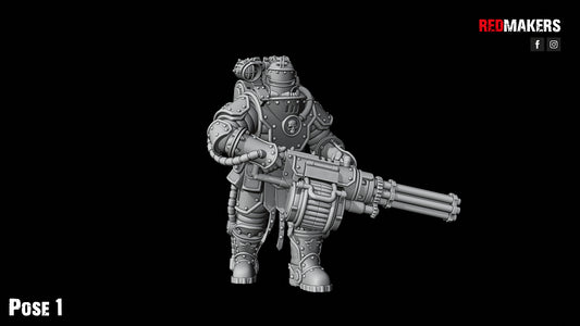 Solar Guard - Squad with Power Axes and Rotor Cannons - Pose 1