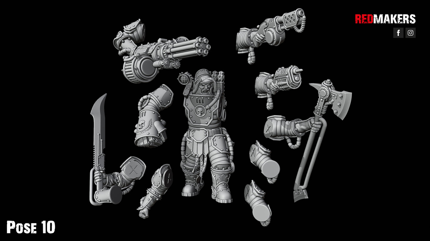 Solar Guard - Squad with Power Axes and Rotor Cannons - Pose 10