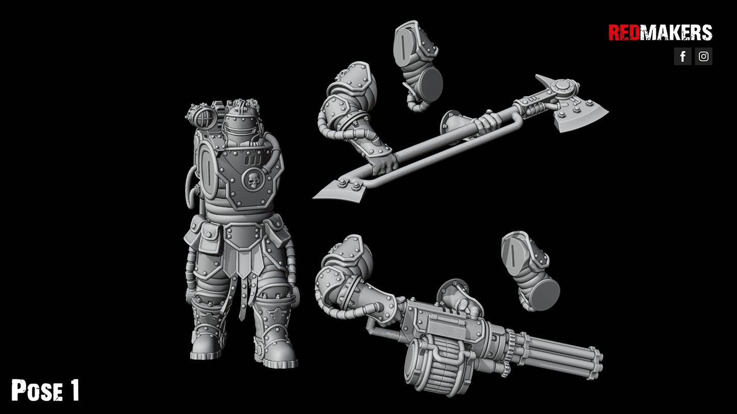 Solar Guard - Squad with Power Axes and Rotor Cannons - Pose 1