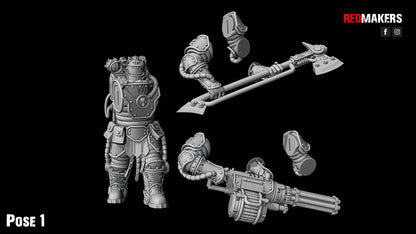 Solar Guard - Squad with Power Axes and Rotor Cannons - Pose 1