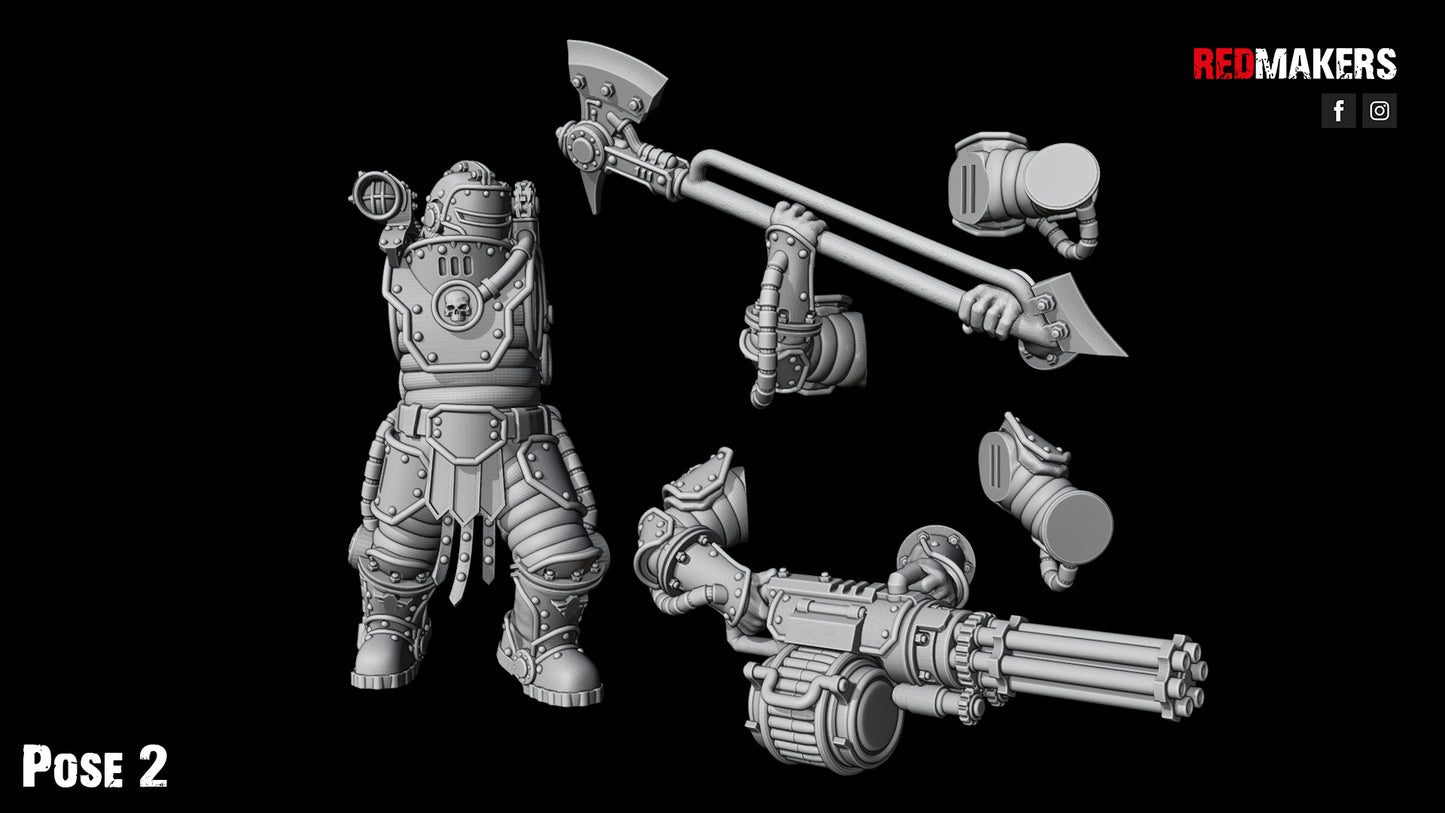 Solar Guard - Squad with Power Axes and Rotor Cannons - Pose 2