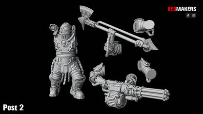 Solar Guard - Squad with Power Axes and Rotor Cannons - Pose 2