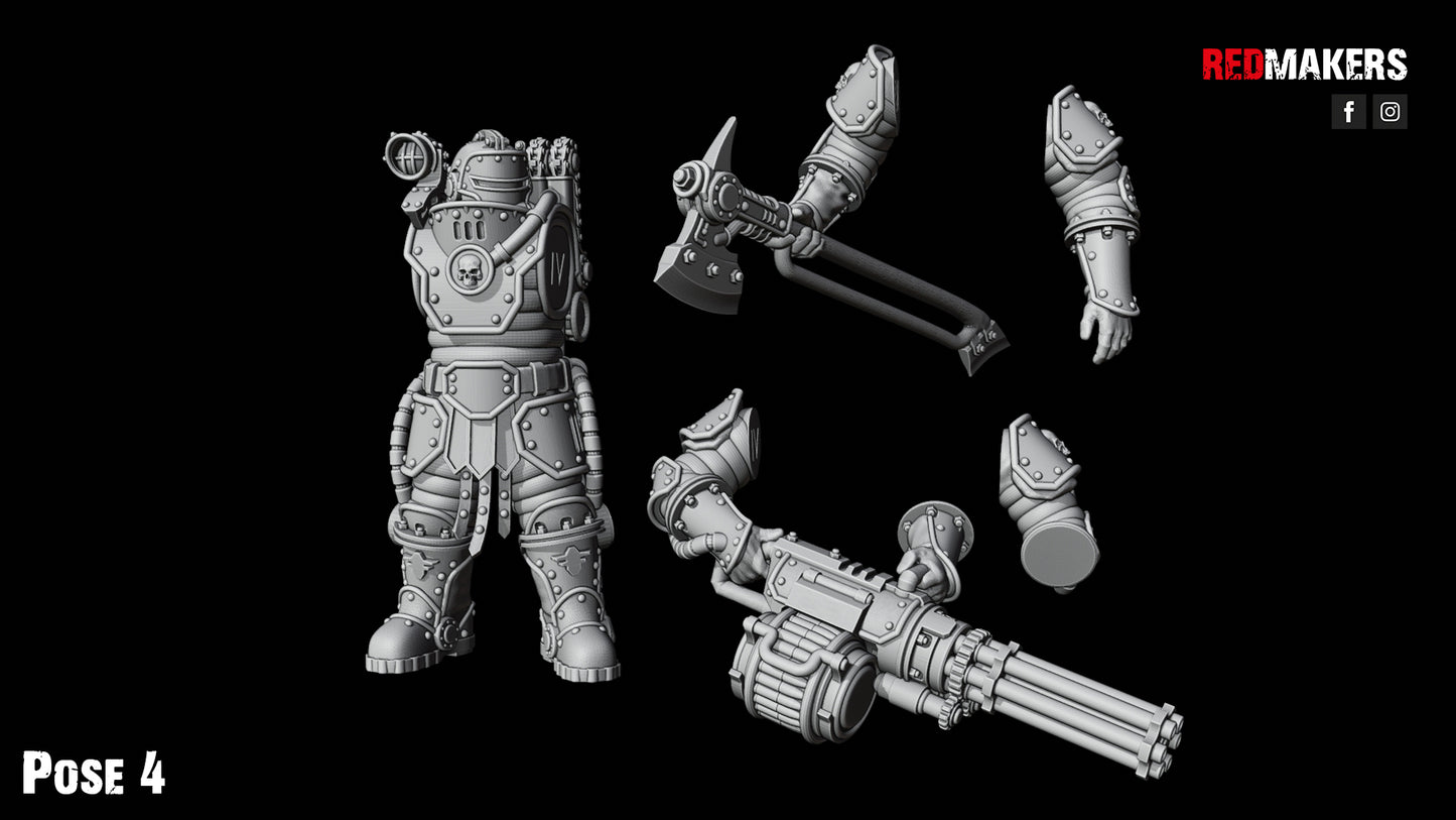 Solar Guard - Squad with Power Axes and Rotor Cannons - Pose 4