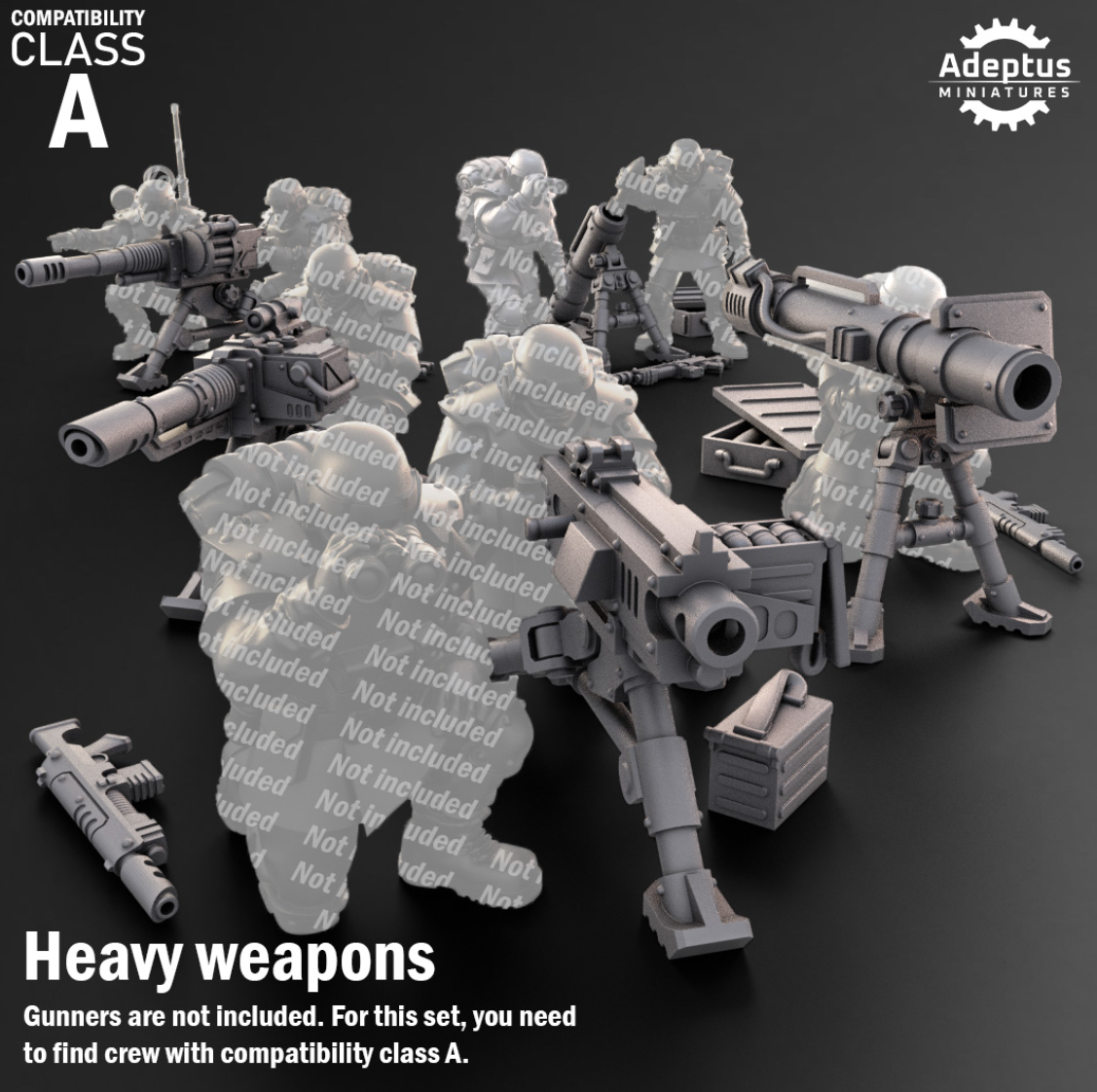 Heavy Weapons - Imperial Guard - Class A - Set of 5 (no crew)