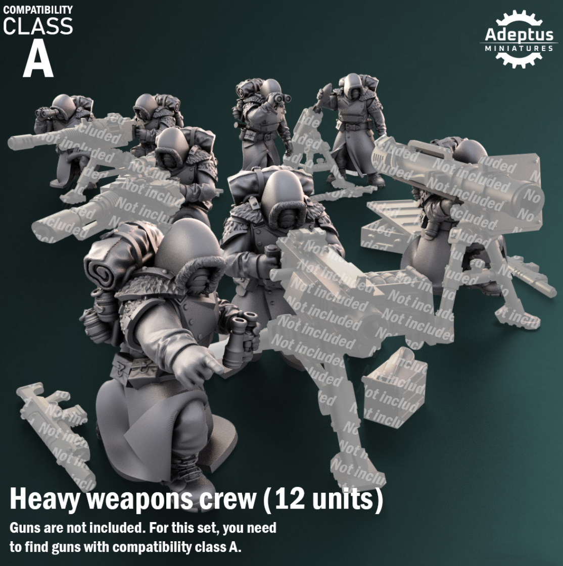 Heavy Weapons Team - Frostguard Regiment  - Set of 12 (heavy guns not included)