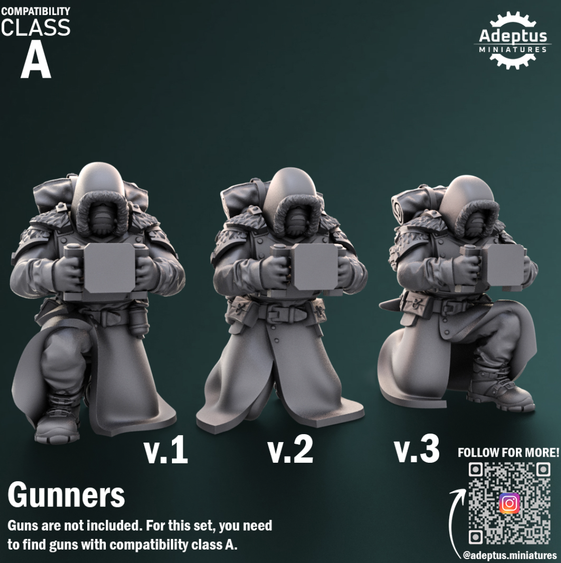 Heavy Weapons Team - Frostguard Regiment  - Set of 12 (heavy guns not included)