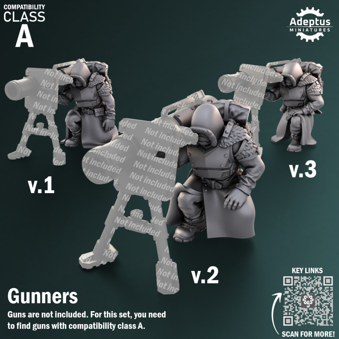Heavy Weapons Team - Frostguard Regiment  - Set of 12 (heavy guns not included)