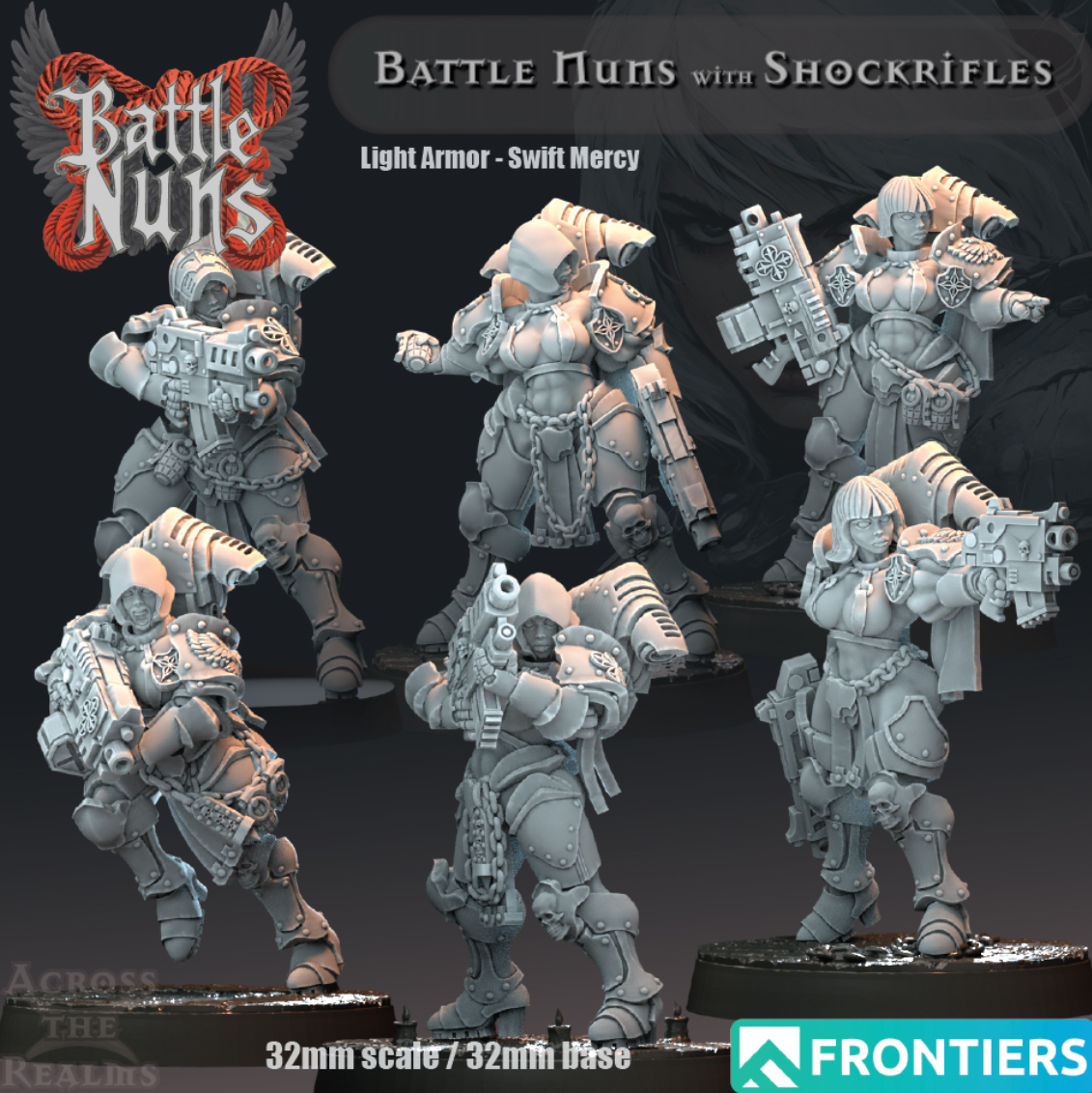 Battle Nuns with ShockRifles - Light Armor - Set of 6