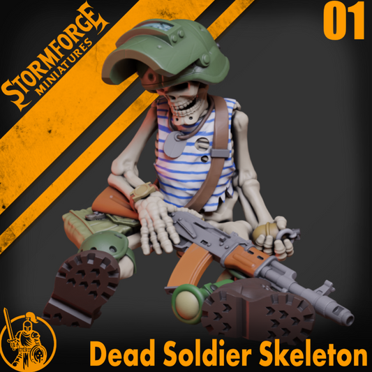 Radiation Zone - Dead Soldier Skeleton - 01 (unpainted)