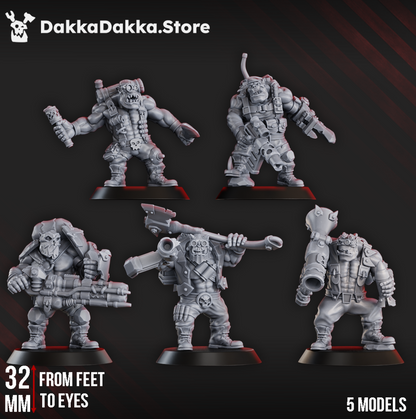 Blak Orks Mob - Set of 5