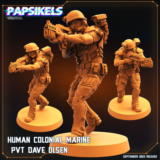 Human Colonial Marine PVT Dave Olsen | DnD Miniatures  | Sci-Fi | Cyberpunk