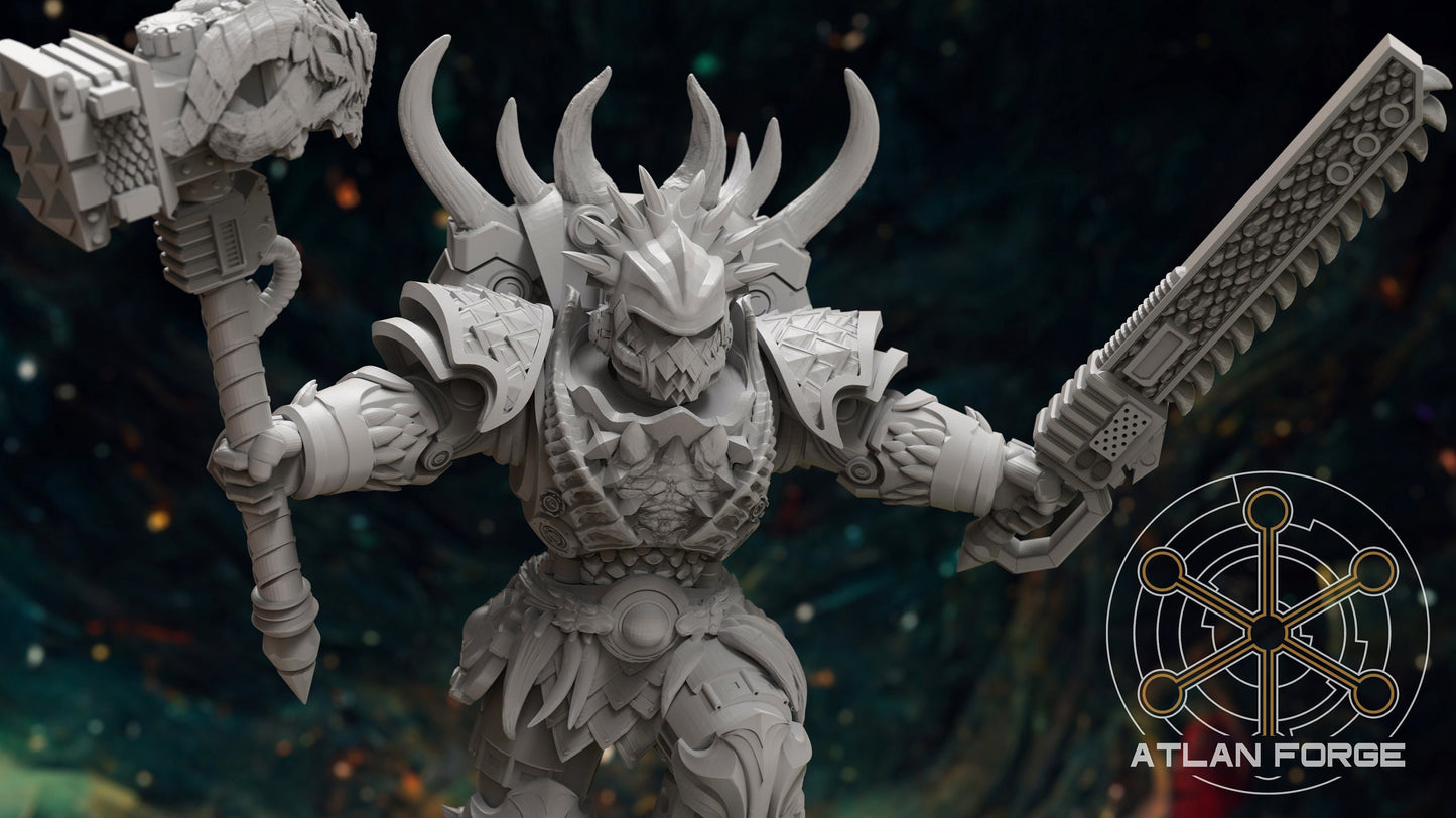 Dragon Knights - Modular Set of 5 | DnD Miniatures | Wargame Proxies | Tabletop Miniature | Sci-Fi