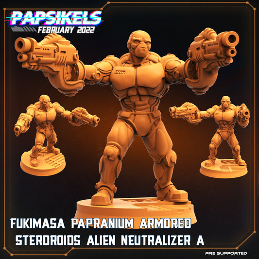 Fukimasa Papranium Armored Sterdroids Alien Neutralizer - A  | Tabletop Miniature | Sci-Fi | Cyberpunk