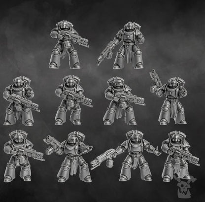 Space Knights Team Ignitium - Set of 10 | Grimdark | Sci-Fi Future | Tabletop Wargaming