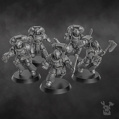 Space Knight Storm Squad with Jetpacks - Set of 5 | Grimdark | Sci-Fi Future | Tabletop Wargaming
