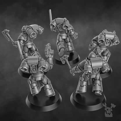 Space Knight Storm Squad with Jetpacks - Set of 5 | Grimdark | Sci-Fi Future | Tabletop Wargaming