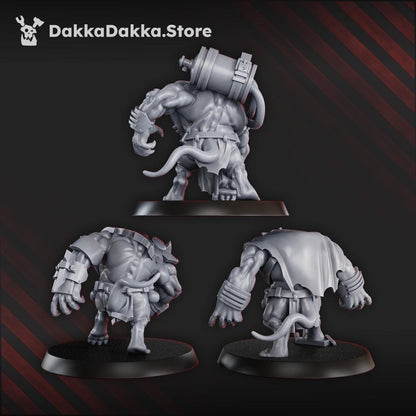 Big Rat Miners - Set of 3 | Grimdark | Sci-Fi Future | Tabletop Wargaming
