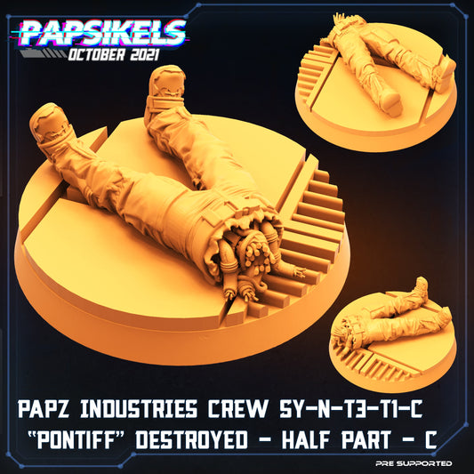 PAPZ Industries Crew Synthetic "Pontiff" Destroyed - Half Part - C  | Tabletop Miniature | Sci-Fi | Cyberpunk