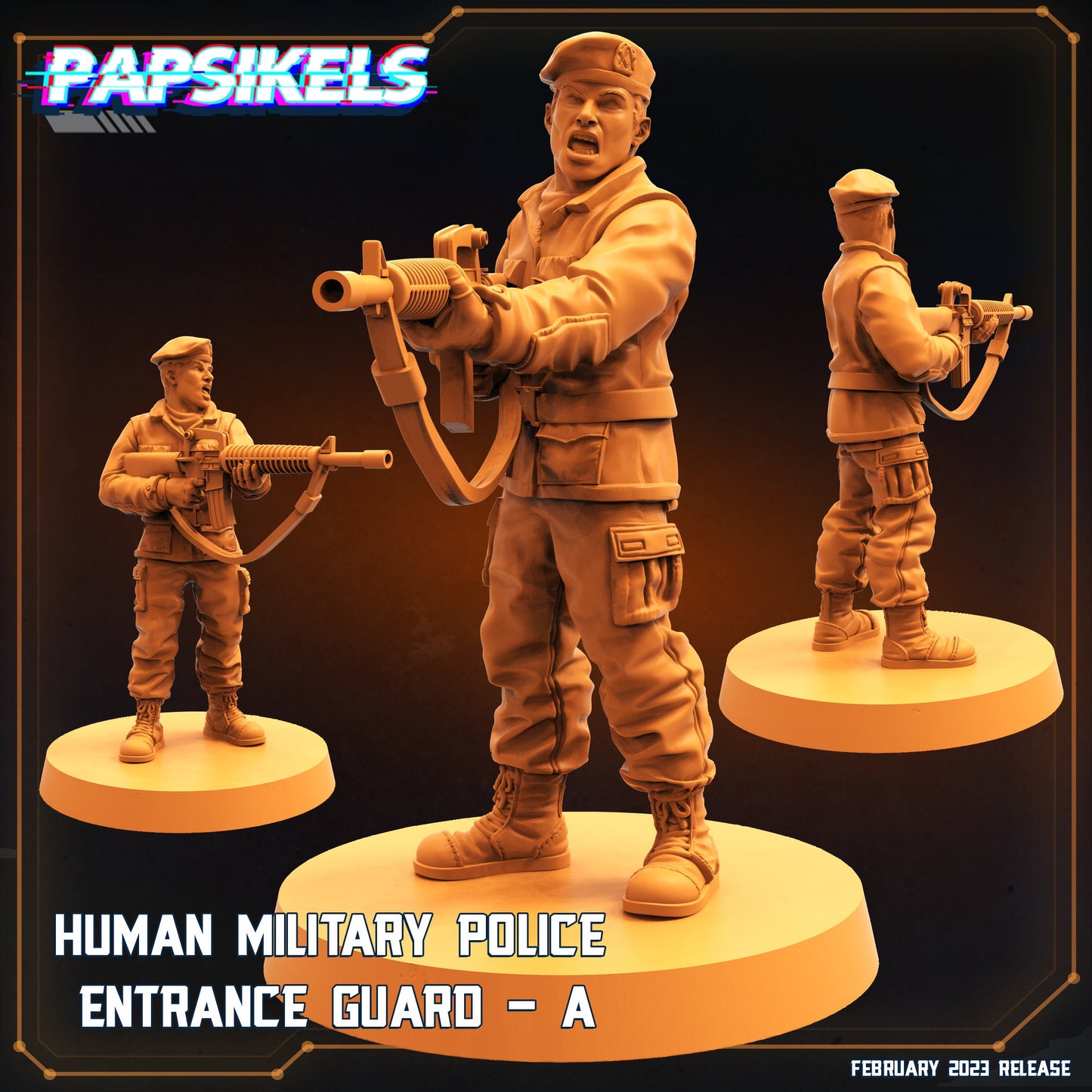Military Police Entrance Guard A - Resin 3D Print Alien Miniature | RPG | Sci fi | Cyberpunk | Role Playing | DnD | Papsikel Star Entrance