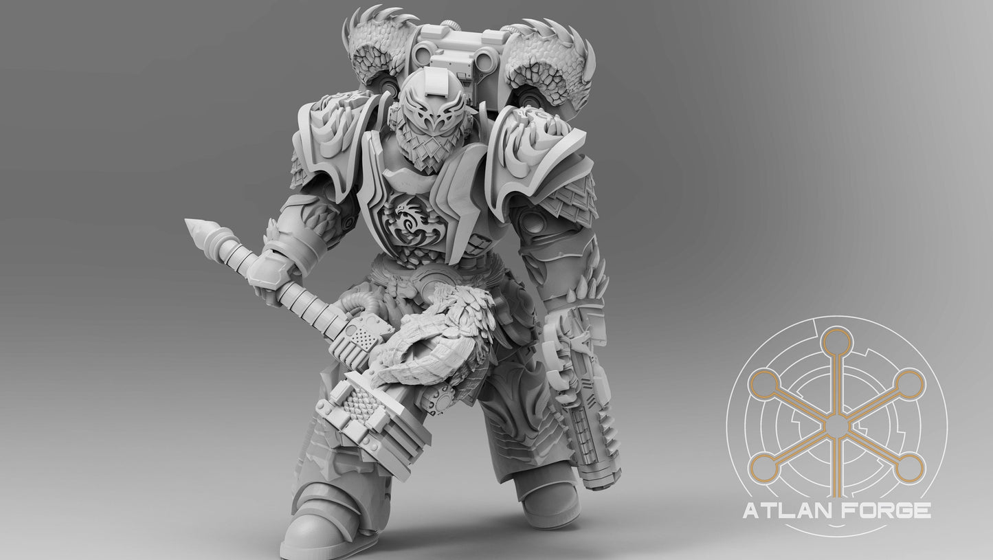 Dragon Knights - Modular Set of 5 | DnD Miniatures | Wargame Proxies | Tabletop Miniature | Sci-Fi