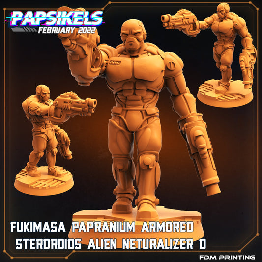 Fukimasa Papranium Armored Sterdroids Alien Neutralizer - D  | Tabletop Miniature | Sci-Fi | Cyberpunk