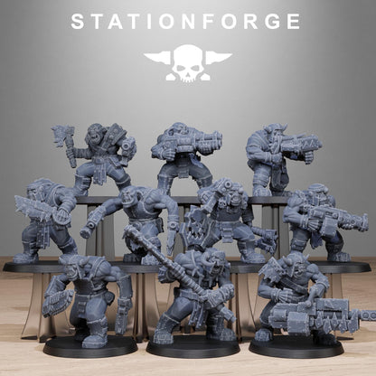 Orkaz Bros Infantry - Set of 10 | Grimdark | Sci-Fi Future | Tabletop Wargaming