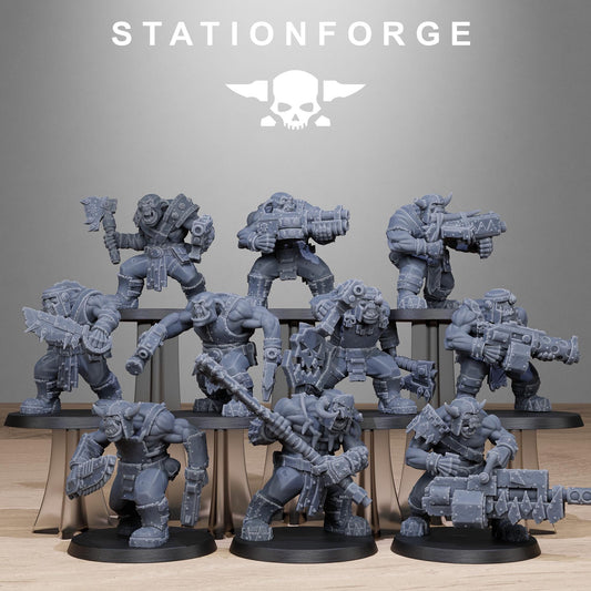 Orkaz Bros Infantry - Set of 10 | Grimdark | Sci-Fi Future | Tabletop Wargaming