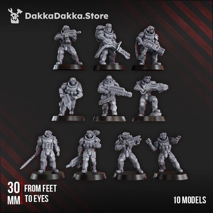 The Phaeton Tactical Squad - Set of 10 | Grimdark | Sci-Fi Future | Tabletop Wargaming