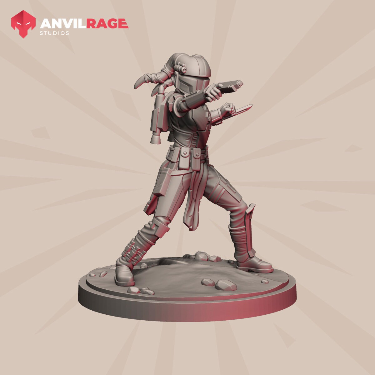 Shattered Hero - Mercenary Alien Girl | Anvilrage | 40mm | SW Shatterpoint | DnD Miniatures | Tabletop Gaming | Sci-Fi | SW Miniatures