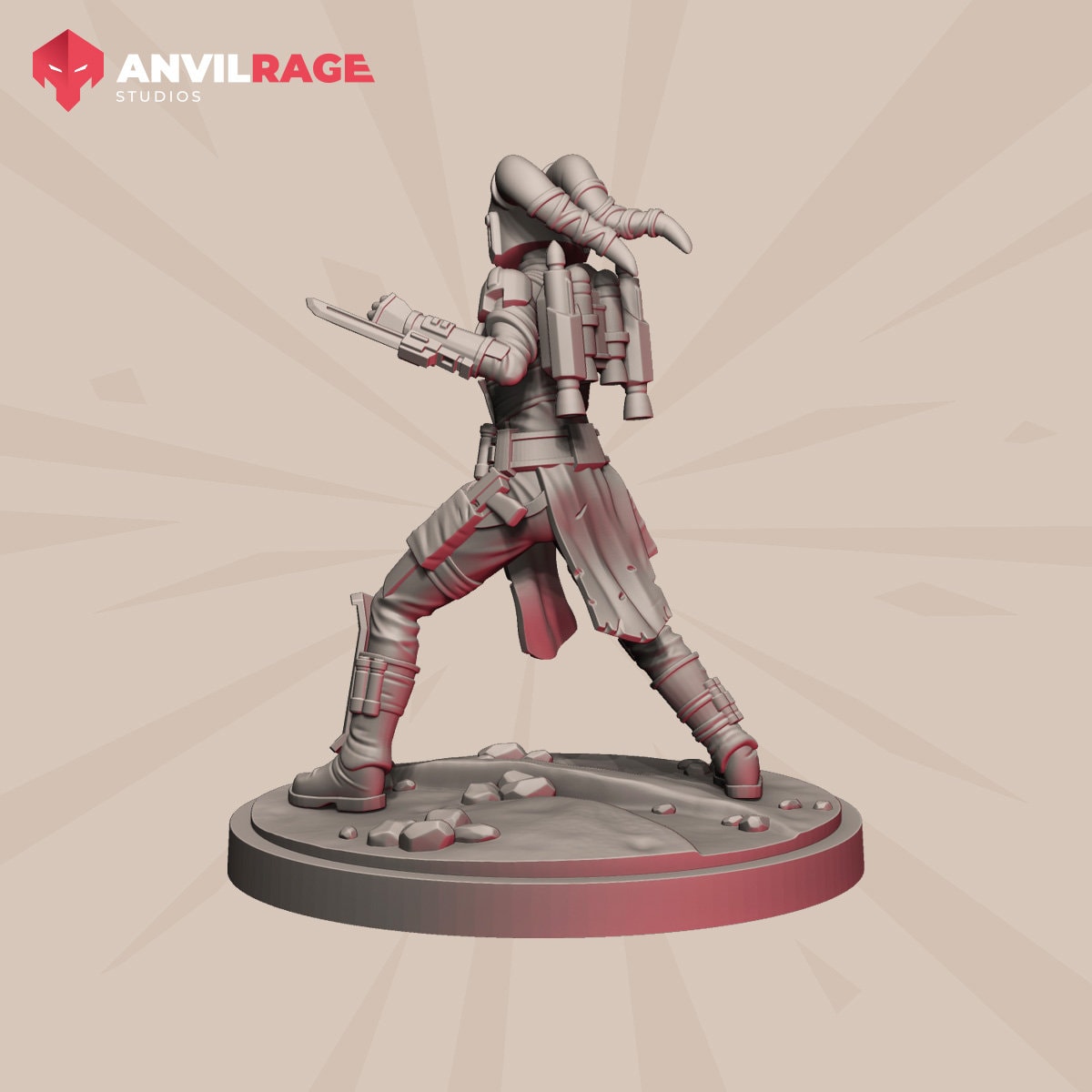 Shattered Hero - Mercenary Alien Girl | Anvilrage | 40mm | SW Shatterpoint | DnD Miniatures | Tabletop Gaming | Sci-Fi | SW Miniatures