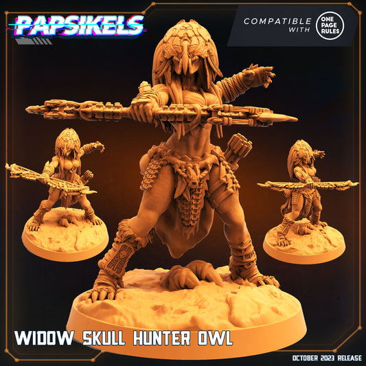 Widow Skull Hunter Owl | DnD Miniatures | Tabletop Gaming | Tabletop Miniature | Sci-Fi | Cyberpunk