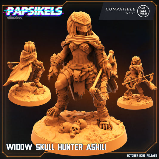 Widow Skull Hunter Ashili | DnD Miniatures | Tabletop Gaming | Tabletop Miniature | Sci-Fi | Cyberpunk