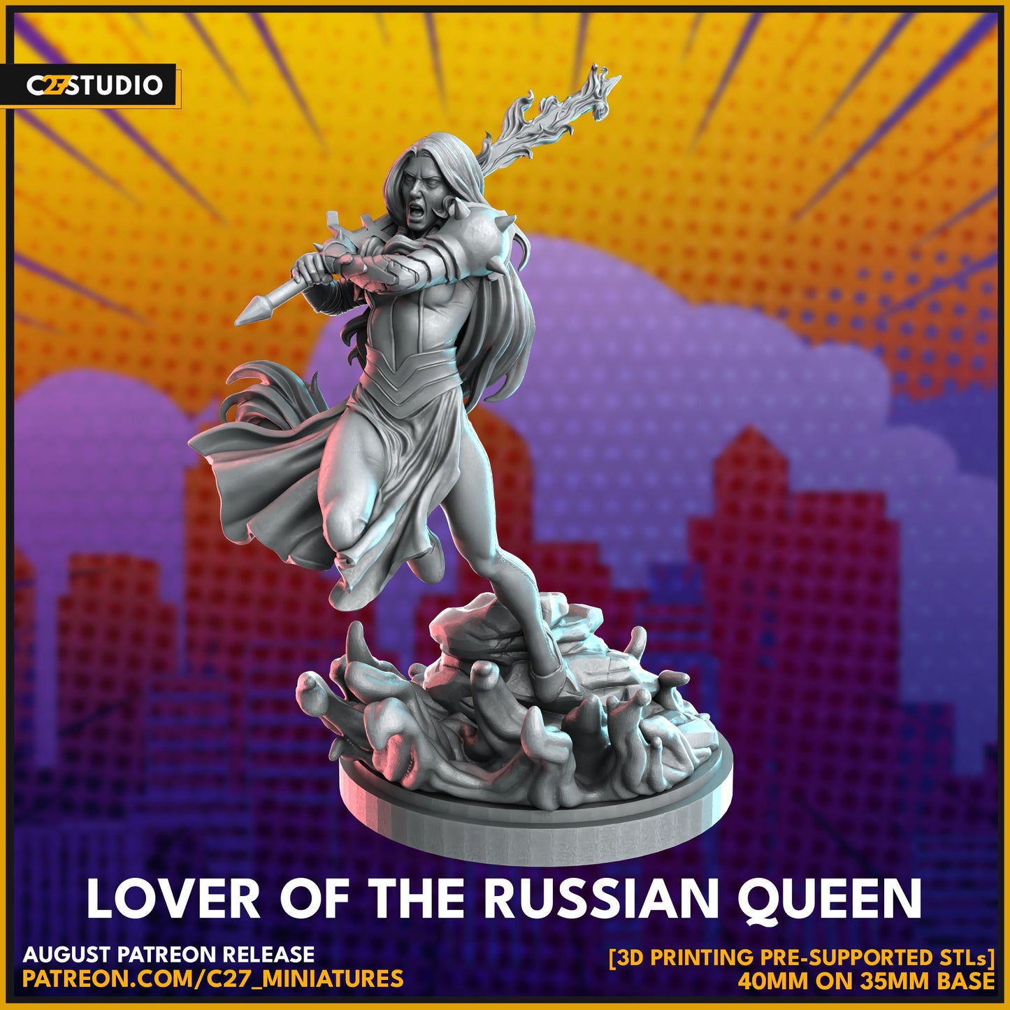 Lover of the Russian Queen | 40mm Crisis Protocol | Tabletop Gaming | Tabletop Miniature | Superhero | MCP