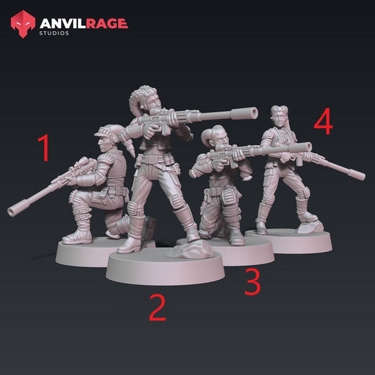 Freedom Fighters - Snipers | Anvilrage | 35mm | SW Legions | DnD Miniatures | Tabletop Gaming | Sci-Fi | SW Miniatures