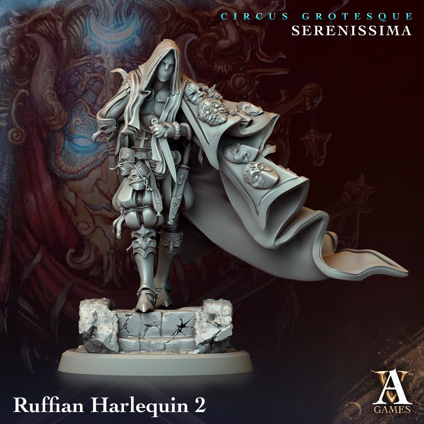 Ruffian Harlequin - v2 | DnD Miniatures | Tabletop Gaming Miniature | Fantasy-War Games